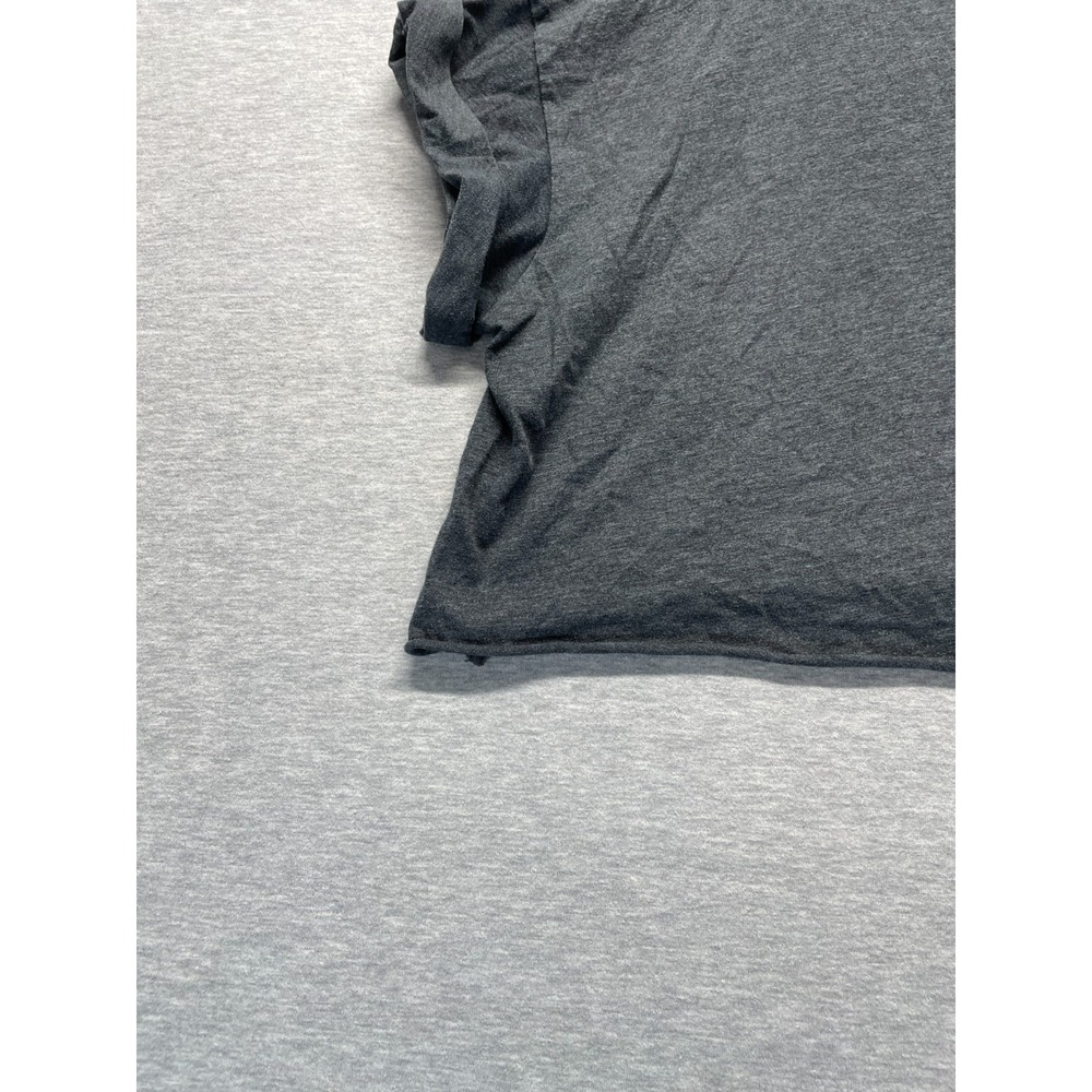 Wet Seal Cropped T Shirt Womens XL Charcoal Gray Cotton Cuffed Sleeves Raw Hem - Picture 9 of 13